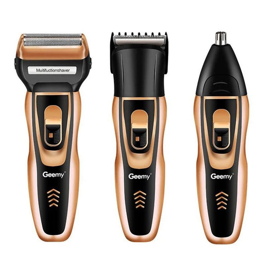 Geemy 3-in-1 Rechargeable Shaver and Trimmer Set Beard Nose & Ear trimmer