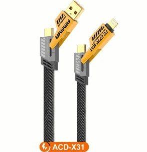 Amaya 65W 4-in-1 Data Super Fast Charging Braided Cables - 1.2Mtr