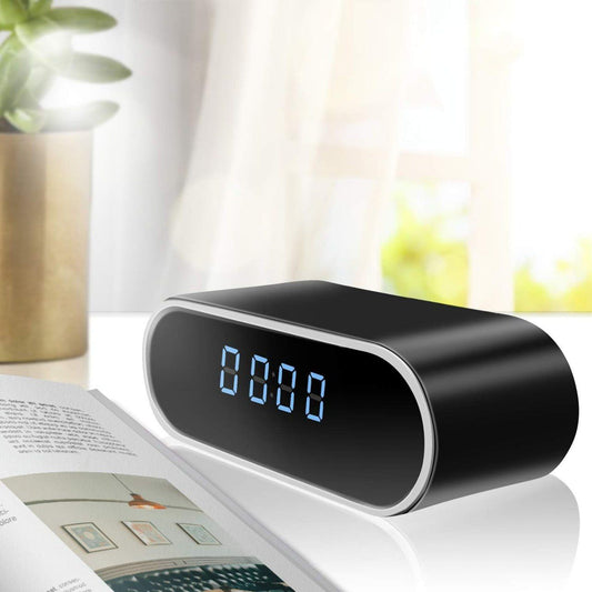 Hidden Spy HD 1080P WiFi Camera Alarm Clock with Night Vision and Motion Detective, Monitor Video Recorder Nanny Cam for Home Office Security No Audio