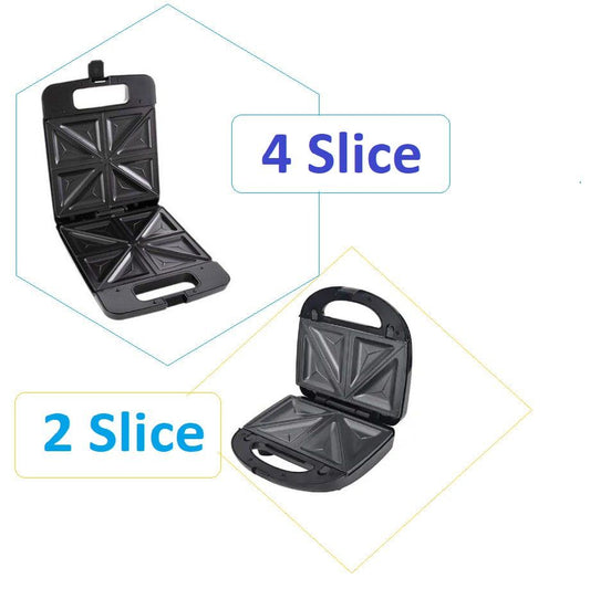 Non-Stick 2 In 1 Sandwich Maker And Toaster with Locking Lid, Cool Touch Handle