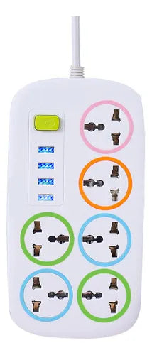 Extension Cables 6 Way With 3 USB Ports Multiplug Power Extension Socket Power Cables