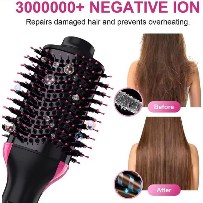 Hair Dryer Brush, 3-in-1Hot Air Straightener Curler Function, Hair Styler, Anti-Scald, Perfect Hot Air Brush for Women