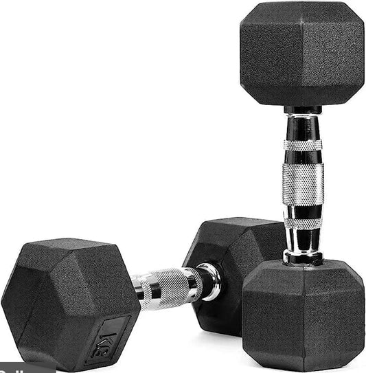 Body-Solid Rubber Coated Hexagon Dumbbells (30+30 KGs Pair)