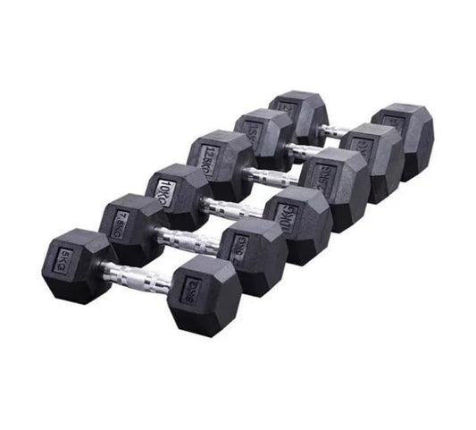 Body-Solid Rubber Coated Hexagon Dumbbells