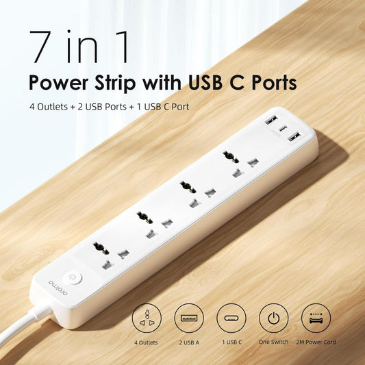Oraimo PowerHub2 Power Strip 2500W Extension Board with USB C Ports