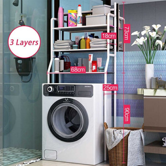 Over Washing Machine and Toilet Storage Rack 3-Tier Bathroom Laundry Shelf Organizer
