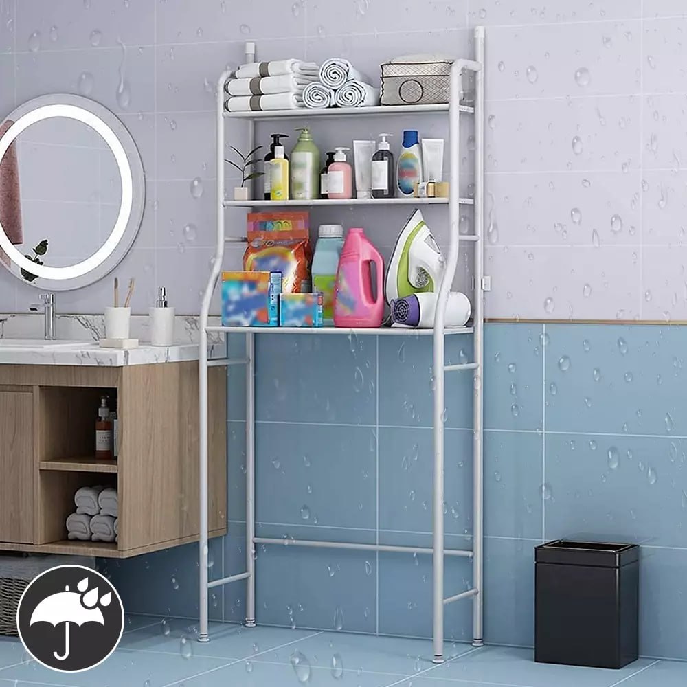 Over Washing Machine and Toilet Storage Rack 3-Tier Bathroom Laundry Shelf Organizer