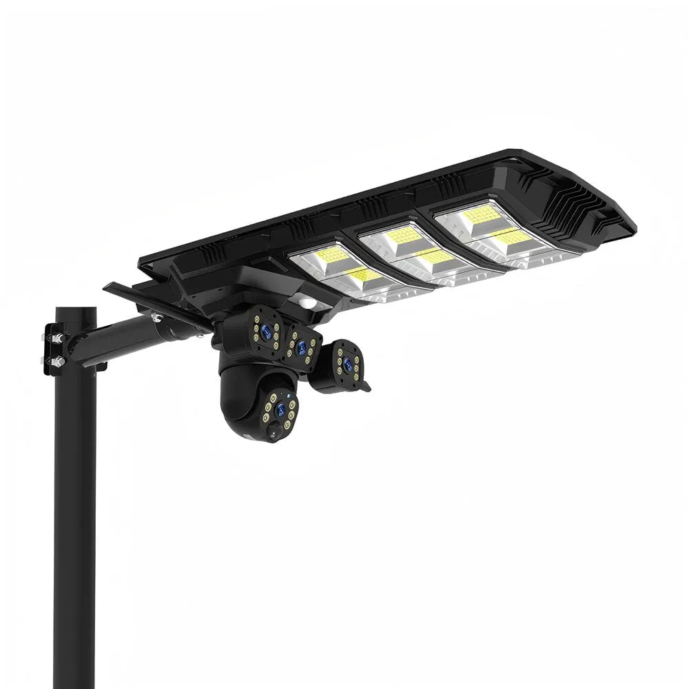 2-in-1 Bright 450W LED Flood Light 3 Lens CCTV Camera