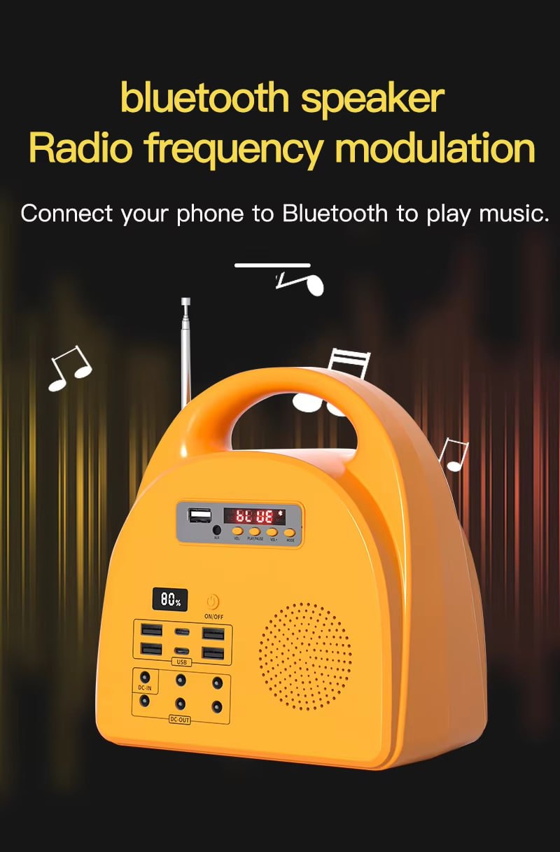 Solar Energy Storage System: 220V Emergency Power with 4 LED Bulbs for Home Lighting & High-Speed Phone Charging Solutions