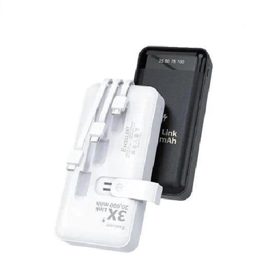 Excellent 20000mAh Strong Power Bank With All Cables & USB Ports