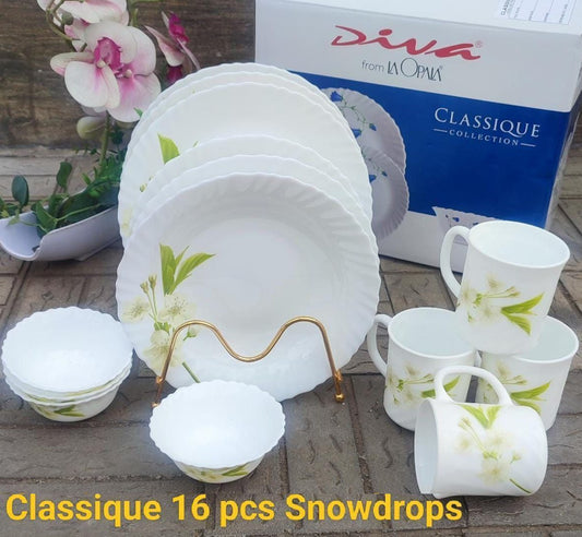 Diva 16 Pieces Classique Glass Dinner Set