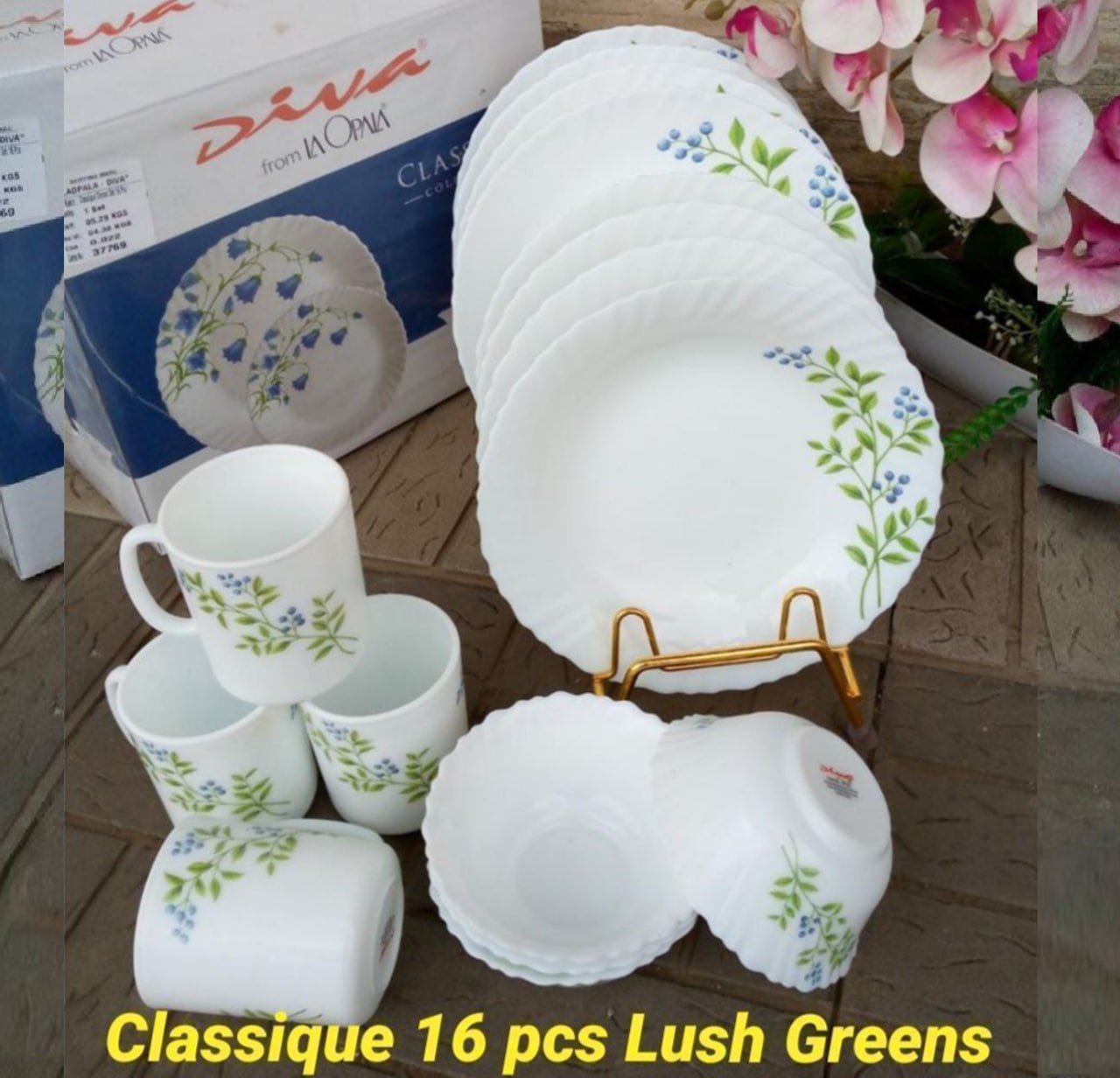 Diva 16 Pieces Classique Glass Dinner Set