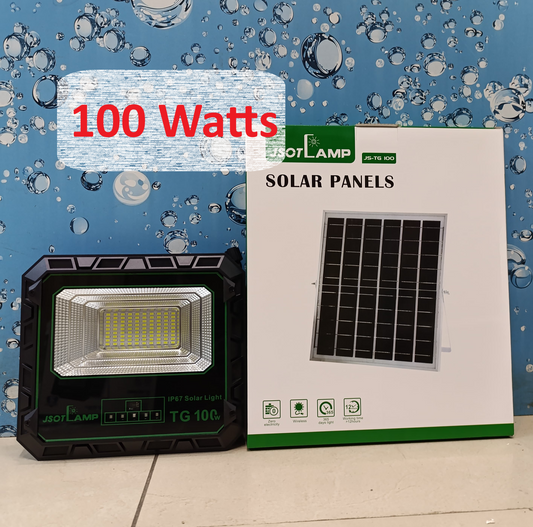 Solar Light 100W Solar Flood Light TG Series IP67 Waterproof, Remote Control, Dusk-to-Dawn, Off-Grid Outdoor Security