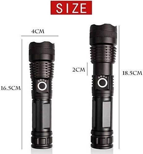 Handheld Flashlight with 5 Modes Aluminum Alloy Material Zoom Adjustable USB Rechargeable Focus Torch