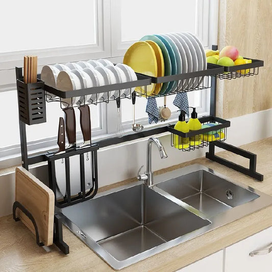 Over Sink Dish Drying Rack Drainer Shelf for Kitchen Counter Organizer Stainless Steel