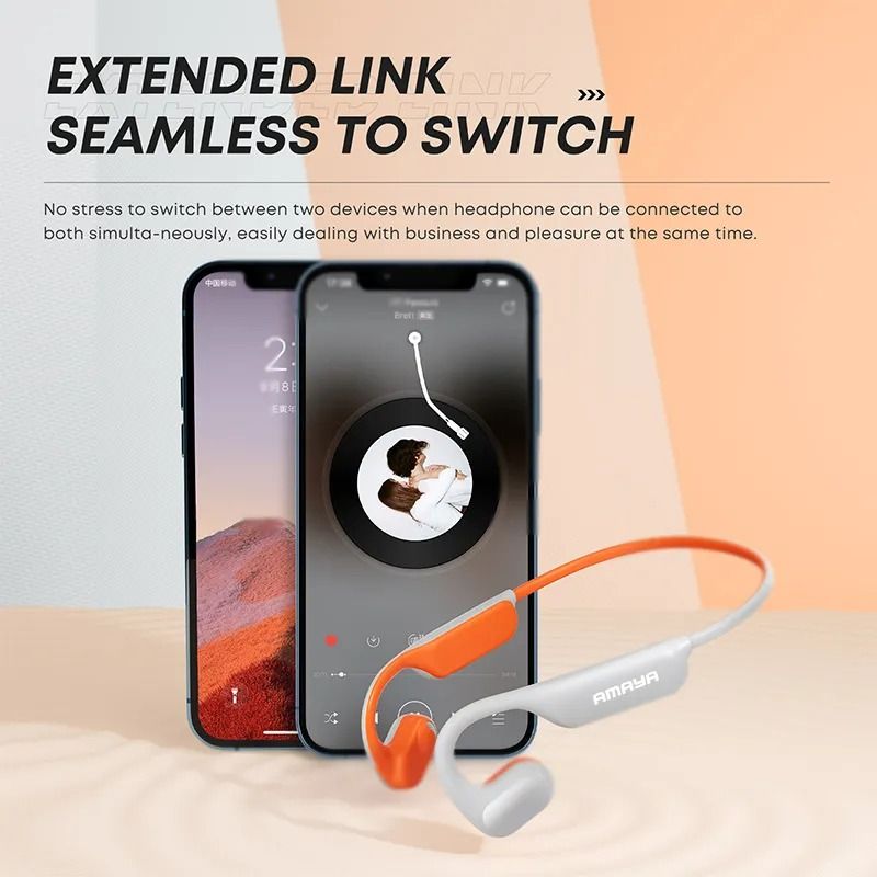 Amaya ASP01 Wireless Sport Bone Conduction Earphones Neckband Headphones Waterproof with Stereo Sound