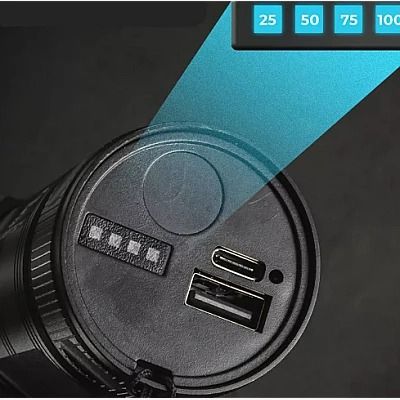 Powerful flashlight USB telescopic zoom 150W Can Charge a Phone
