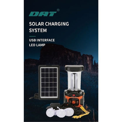 DAT Portable Home Solar Lighting System Kits With Radio + 3 BULBS + Bright light