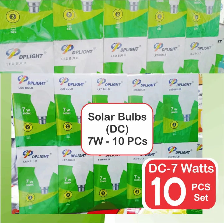 10 PC Set LED Solar / DC DP Light Energy Saver Bulb - PIN Type for Home and Resale