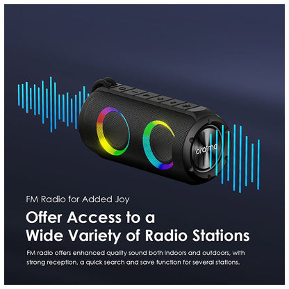 oraimo Rover RGB-Lights Bluetooth 5.3 Portable IPX5 Wireless Speaker