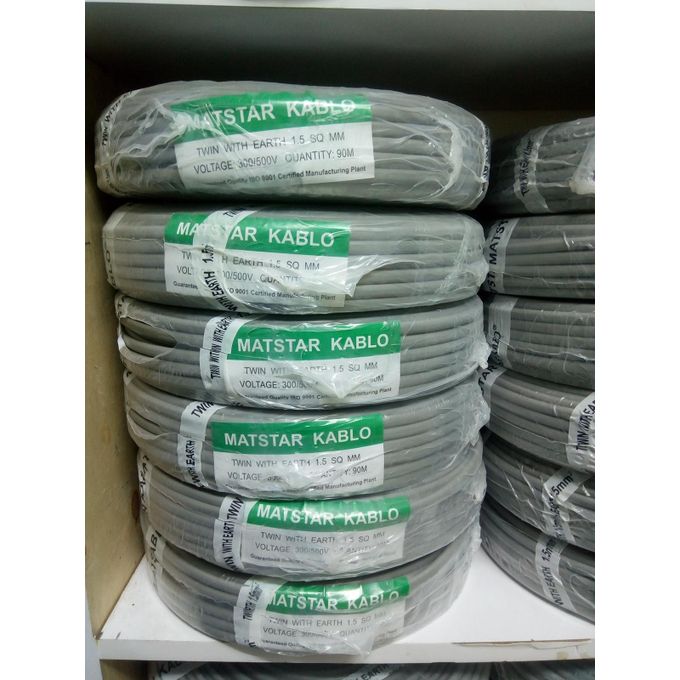 MatStar Twin Cable + Earth Flat Power Electrical Cable for AC / DC wiring