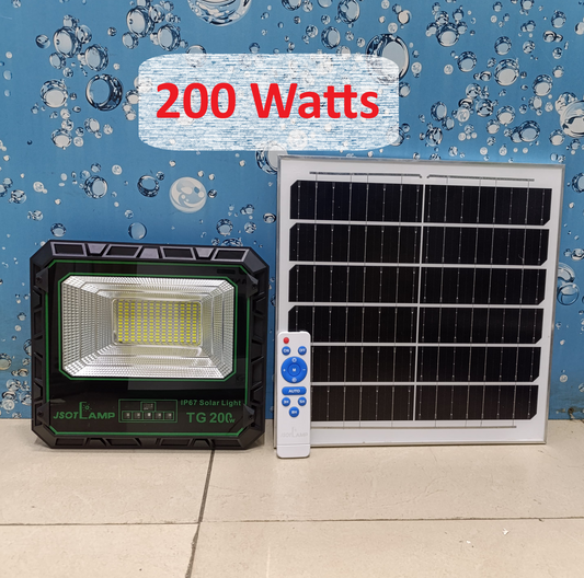 Solar Light 200W Solar Flood Light TG Series IP67 Waterproof, Remote Control, Dusk-to-Dawn, Off-Grid Outdoor Security