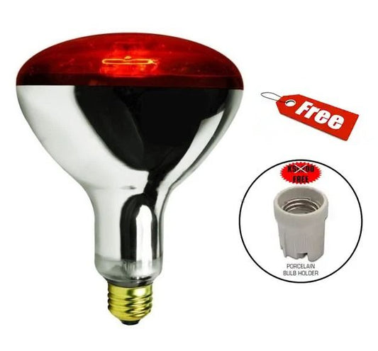 Chicken Infrared RED heat lamp light bulb + Free Porcelain Holder