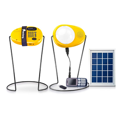 Sun King Boom [3-in-1] Portable Solar Lamp with FM, MP3, and USB Mobile Charging Port