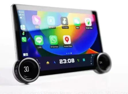 Dual Knob Car Android Stereo Music System AHD Car play (4GB + 64 GB) 10.1 Inches