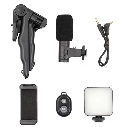 Vlogging Kit - Smartphone Camera Video Kit, Tripod with Shotgun Microphone, Phone Holder
