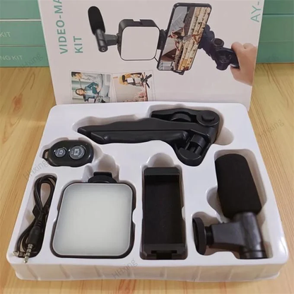 Vlogging Kit - Smartphone Camera Video Kit, Tripod with Shotgun Microphone, Phone Holder