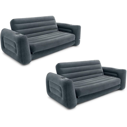 3-in-1 Seater Intex Inflatable Pull-Out Sofa Plus Free Pump - Size: 80 X 91 X 26 Feet