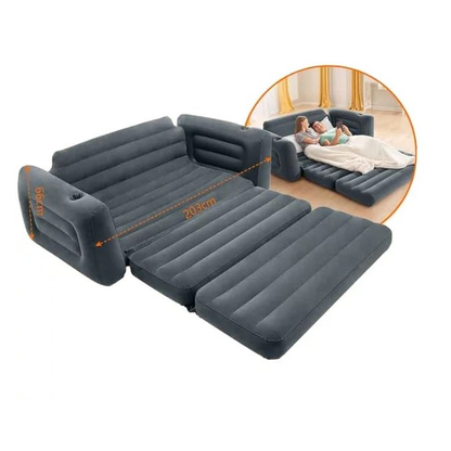 3-in-1 Seater Intex Inflatable Pull-Out Sofa Plus Free Pump - Size: 80 X 91 X 26 Feet