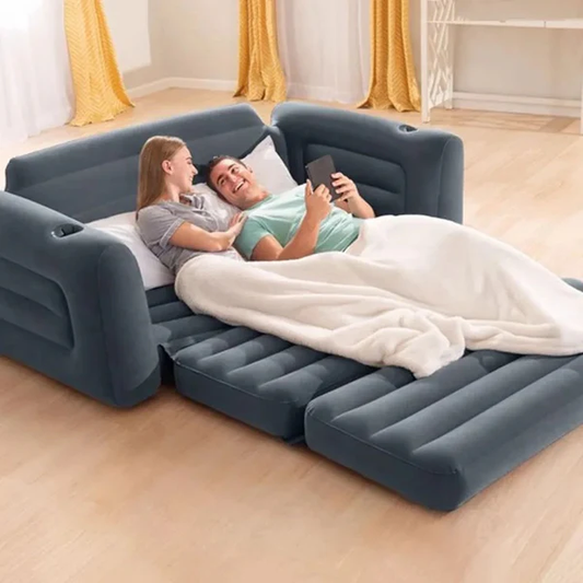 3-in-1 Seater Intex Inflatable Pull-Out Sofa Plus Free Pump - Size: 80 X 91 X 26 Feet