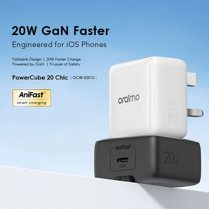 oraimo PowerCube 20 Chic 20W GaN Wall Charger Kit