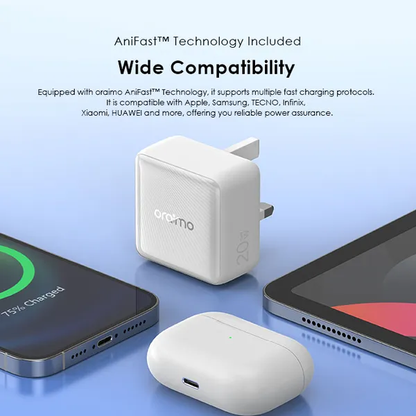 oraimo PowerCube 20 Chic 20W GaN Wall Charger Kit