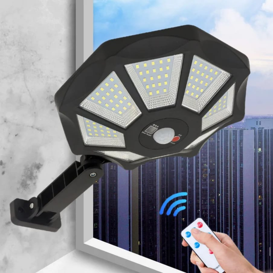 Solar Street Outdoor Wall Light with 168 LEDs 8 Light Solar Powered Outdoor Motion Sensor for Yard Street Lamp