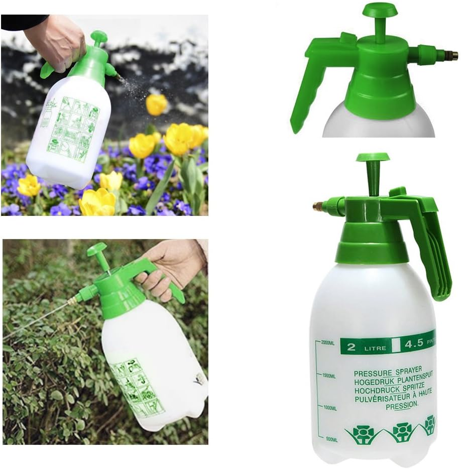Handheld 2 Ltr Pressure Spray Bottle with Adjustable Nozzle Sprayer
