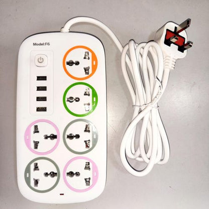 Extension Cables 6 Way With 3 USB Ports Multiplug Power Extension Socket Power Cables