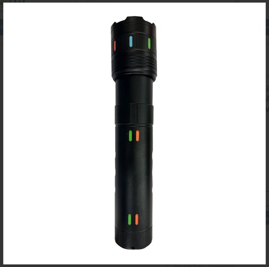Premium Powerful Long Range Super Bright LED Flashlight / Torch with Zoom, USB, Type-C Port and 4 Light Modes