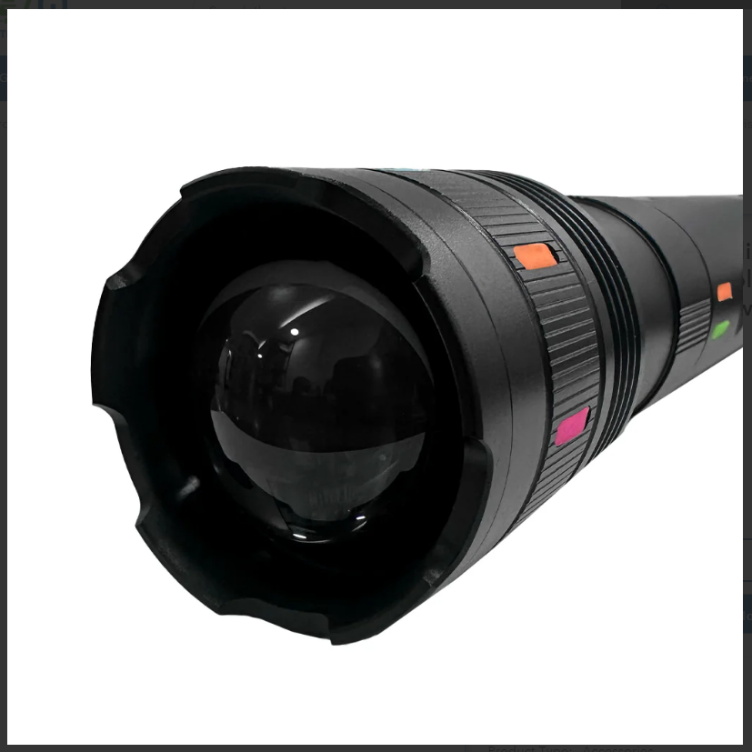 Premium Powerful Long Range Super Bright LED Flashlight / Torch with Zoom, USB, Type-C Port and 4 Light Modes