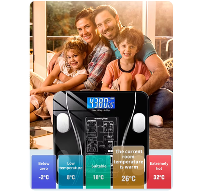 Smart Digital Scale - Bluetooth Electronic Weight Measurement for Home Use with USB Charging and Smart Body Fat Analysis
