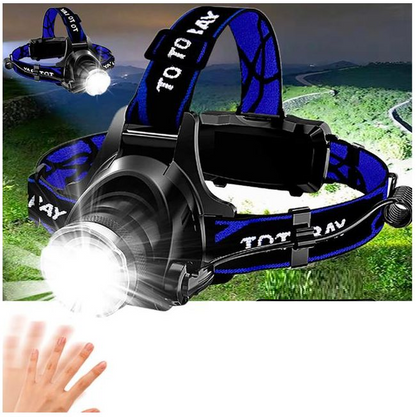 Headlamp Zoomable Lamp Flashlight With Led Body Motion Sensor For Camp & bikers