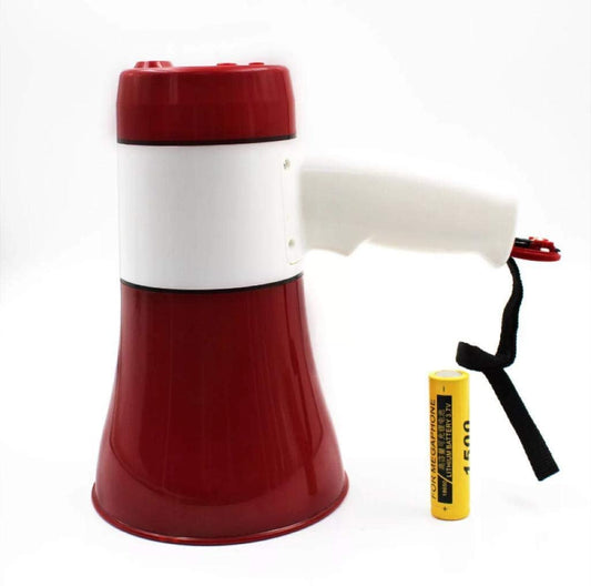 Audio Handheld Megaphone with Rechargeable Battery - 30 Watts, Range 500 Meters, Memory Card Slot, Sound Recording & Siren