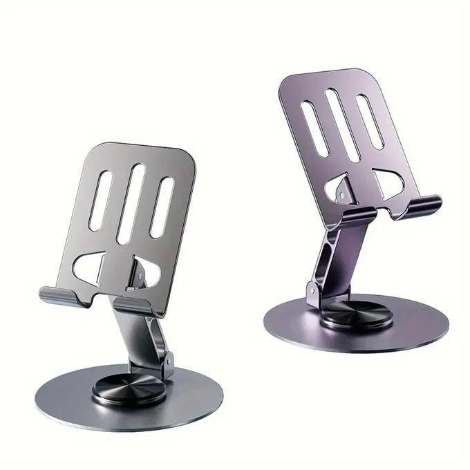 360° Rotation Aluminum Alloy Portable Folding Stand Compact & Portable All-Metal Foldable Lazy Desktop Phone Holder