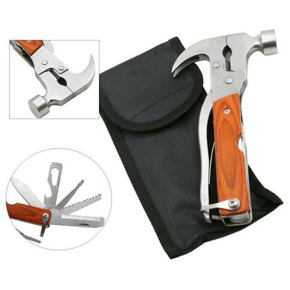 Camping Gear Multifunctional 15-in-1 Survival Gear with claw Hammer, Bottle Opener & Screwdrivers - Emergency Tool
