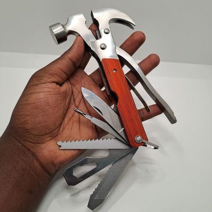 Camping Gear Multifunctional 15-in-1 Survival Gear with claw Hammer, Bottle Opener & Screwdrivers - Emergency Tool