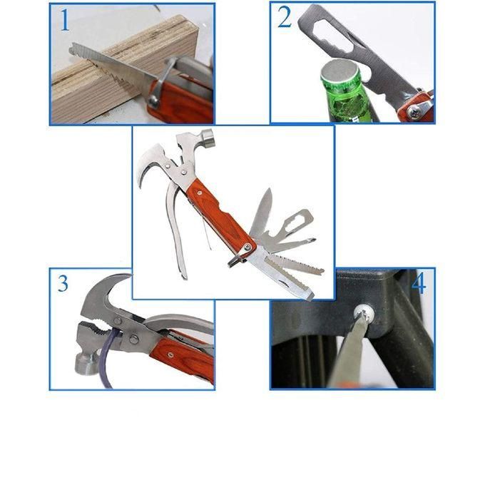 Camping Gear Multifunctional 15-in-1 Survival Gear with claw Hammer, Bottle Opener & Screwdrivers - Emergency Tool