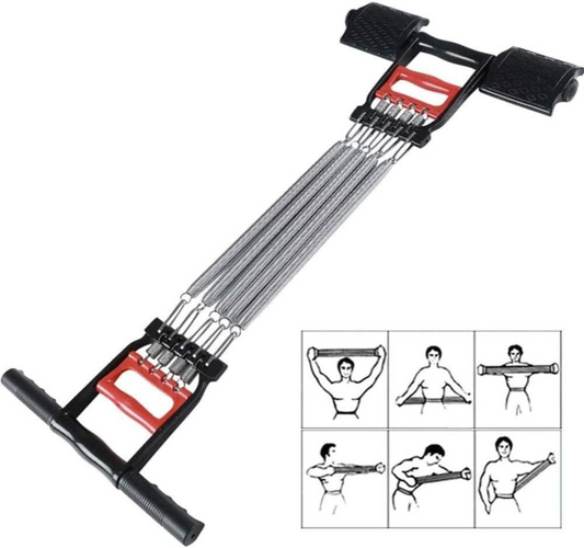 3 in 1 Chest Expander Puller Muscles Exercise Workout Resistance Spring Expander with Hand Grip and Pedal
