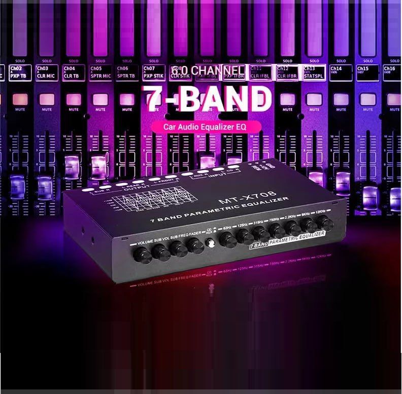 Professional 7 Band Car Audio Tuning Amplifier Parametric Equalizer